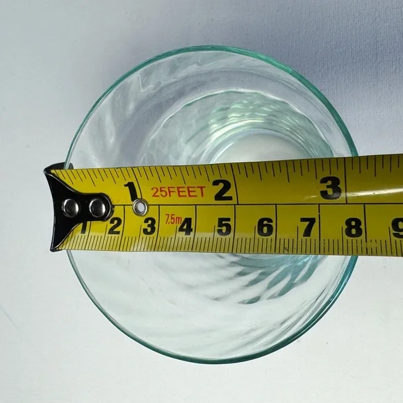 Set Of 6 ANTHROPOLOGIE Glasses 3 Green & 3 Amber Swirl Picnic Juice 3.75” EXC! - Picture 16 of 16